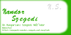 nandor szegedi business card